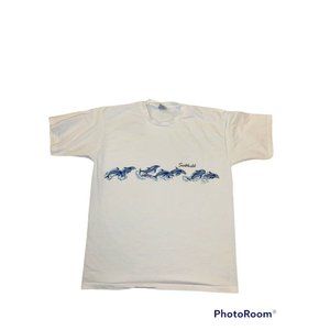 Vintage Sea World Dolphins T Shirt Size XL Nature Sea Animals